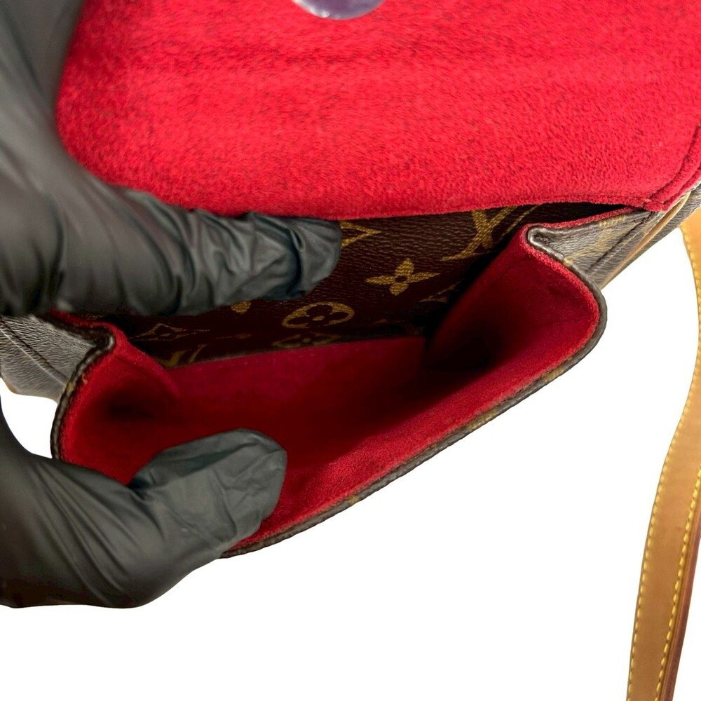 LOUIS VUITTON Authentic Brown Monogram Leather Pochette Shoulder Bag - Picture 10 of 10